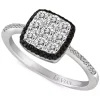Le Vian Lla Diamond (1/2 Ct. T.w.) & Blackberry Diamond (1/10 Ct. T.w.) Halo Cluster Ring In 18k White Gold