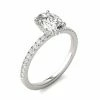 Charles & Colvard Moissanite Oval Hidden Halo Ring (1-3/4 Ct. T.w. Diamond Equivalent) In 14K White Gold