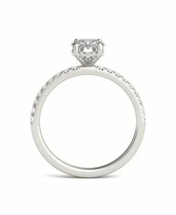 Charles & Colvard Moissanite Oval Hidden Halo Ring (1-3/4 Ct. T.w. Diamond Equivalent) In 14K White Gold -rings shop 23446949 fpx