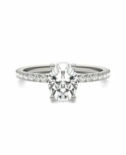 Charles & Colvard Moissanite Oval Hidden Halo Ring (1-3/4 Ct. T.w. Diamond Equivalent) In 14K White Gold -rings shop 23446950 fpx