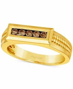 Le Vian Chocolatier® Men's Chocolate Diamond Rope Design Ring (1/3 Ct. T.w.) In 14k Gold