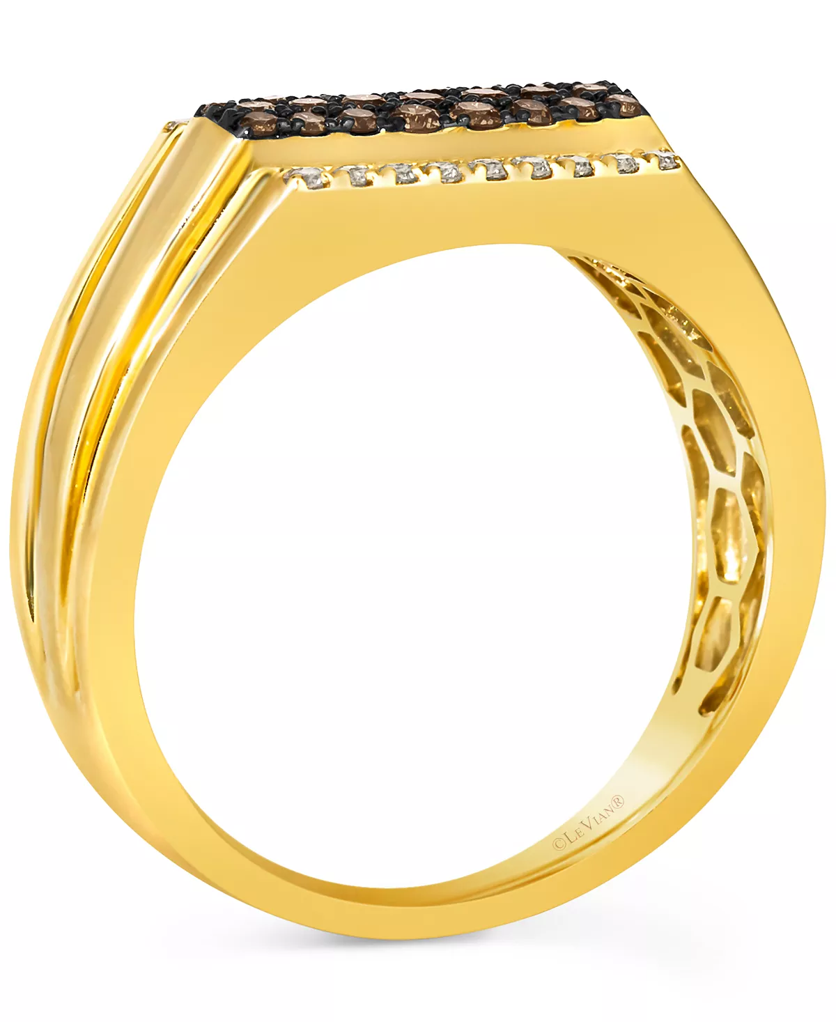 Le Vian Men's Chocolate Diamond (3/8 Ct. T.w.) & Nude Diamond (1/6 Ct. T.w.) Cluster Ring In 14k Gold 4 Le Vian Men's Chocolate Diamond (3/8 Ct. T.w.) & Nude Diamond (1/6 Ct. T.w.) Cluster Ring In 14k Gold - Image 4