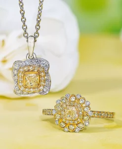 Le Vian Sunny Yellow Diamond (1/2 Ct. T.w.) & Vanilla Diamond Accent Starflower Ring In Platinum & 14k Gold -rings shop 23503776 fpx