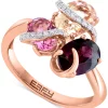 EFFY Collection ® Multi-Gemstone (3-1/6 Ct. T.w.) & Diamond (1/10 Ct. T.w.) Ring In 14k Rose Gold