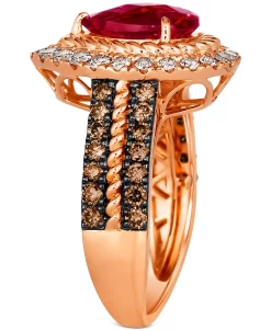 Le Vian Pomegranate Garnet (1-5/8 Ct. T.w.) & Diamond (1 Ct. T.w.) Halo Ring In 14k Gold -rings shop 23519906 fpx
