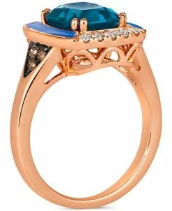 Alternative view of Le Vian Deep Sea Blue Topaz (2-1/2 Ct. T.w.), Nude Diamonds (1/6 Ct. T.w.) & Chocolate Diamonds (1/8 Ct. T.w.) Statement Ring In 14k Rose Gold