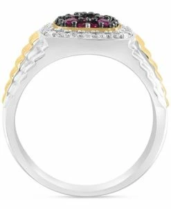 EFFY Collection ® Men's Ruby (1/2 Ct. T.w.) & White Topaz (3/8 Ct. T.w.) Halo Ring In Sterling Silver And 14k Gold-Plate 7 EFFY Collection ® Men's Ruby (1/2 Ct. T.w.) & White Topaz (3/8 Ct. T.w.) Halo Ring In Sterling Silver And 14k Gold-Plate -rings shop 23532845 fpx