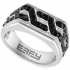 EFFY Collection ® Men's Black Spinel Chain Link Ring (3/8 Ct. T.w.) In Sterling Silver
