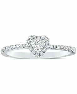 Macy's Diamond Heart Halo Engagement Ring (1/4 Ct. T.w.) In 14k White, Yellow Or Rose Gold -rings shop 23587666 fpx