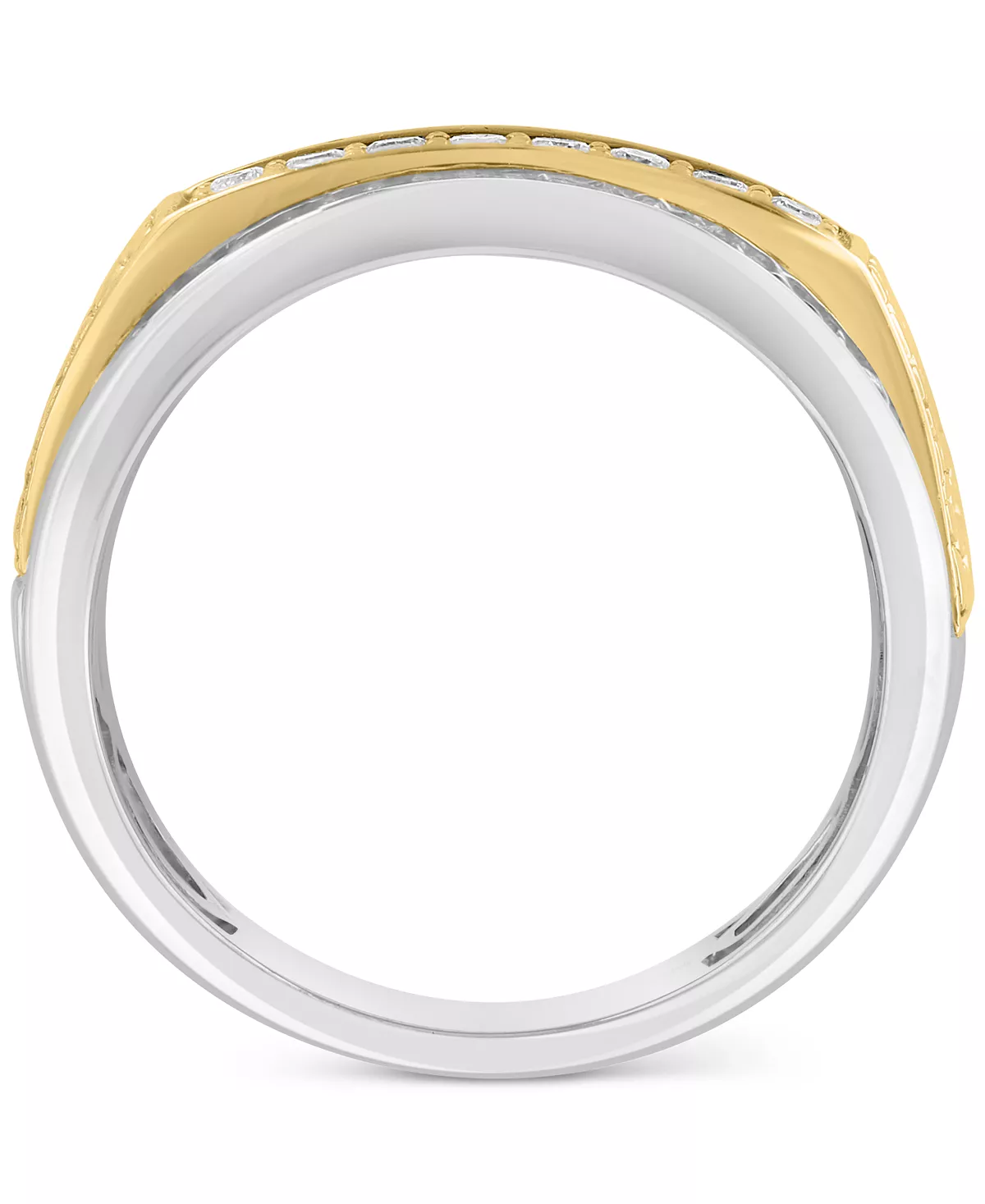 EFFY Collection ® Men's Diamond Cluster Nugget Ring (1 Ct. T.w.) In 10k Two-Tone Gold 4 EFFY Collection ® Men's Diamond Cluster Nugget Ring (1 Ct. T.w.) In 10k Two-Tone Gold - Image 4