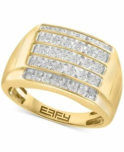 EFFY Collection ® Men's Diamond Multirow Cluster Ring (1 Ct. T.w.) In 10k Gold