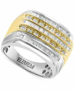 EFFY Collection ® Men's Diamond Baguette & Round Multirow Ring (1 Ct. T.w.) In 10k Two-Tone Gold