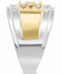 EFFY Collection ® Men's Diamond Baguette & Round Multirow Ring (1 Ct. T.w.) In 10k Two-Tone Gold -rings shop 23598290 fpx