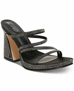 Circus NY Hanson Strappy Rhinestone Flared-Heel Sandals