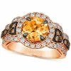 Le Vian Cinnamon Citrine (1-7/8 Ct. T.w.) & Diamond (1-1/20 Ct. T.w.) Halo Ring In 14k Rose Gold