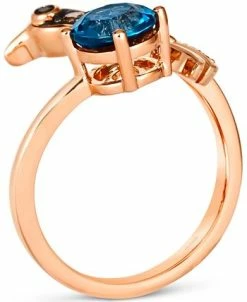 Le Vian Deep Sea Blue Topaz (1-3/8 Ct. T.w.) & Diamond (1/3 Ct. T.w.) Hummingbird Ring In 14k Rose Gold -rings shop 23642520 fpx