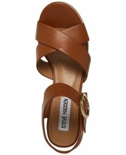 Steve Madden Women's Elkin Ankle-Strap Crisscross Platform Sandals -rings shop 23650057 fpx