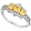Le Vian Couture® Sunny Yellow Diamond (3/4 Ct. T.w.) & Vanilla Diamond (1/5 Ct. T.w.) Tiara Ring In 14k Two-Tone Gold