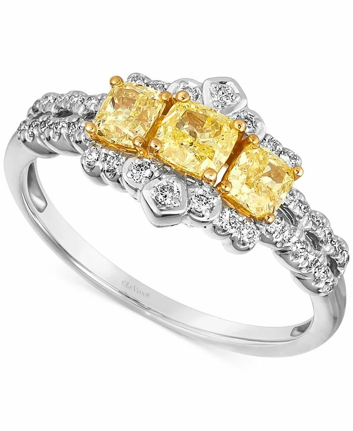 Le Vian Couture® Sunny Yellow Diamond (3/4 Ct. T.w.) & Vanilla Diamond (1/5 Ct. T.w.) Tiara Ring In 14k Two-Tone Gold 1 Le Vian Couture® Sunny Yellow Diamond (3/4 Ct. T.w.) & Vanilla Diamond (1/5 Ct. T.w.) Tiara Ring In 14k Two-Tone Gold