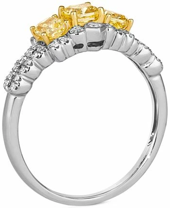 Le Vian Couture® Sunny Yellow Diamond (3/4 Ct. T.w.) & Vanilla Diamond (1/5 Ct. T.w.) Tiara Ring In 14k Two-Tone Gold 2 Le Vian Couture® Sunny Yellow Diamond (3/4 Ct. T.w.) & Vanilla Diamond (1/5 Ct. T.w.) Tiara Ring In 14k Two-Tone Gold - Image 2