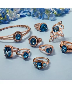 Le Vian Deep Sea Blue Topaz (4 Ct. T.w.) & Diamond (7/8 Ct.t.w.) Statement Ring In 14k Rose Gold (Also In Opal, Citrine, Amethyst, Garnet & Mint Julep Quartz) -rings shop 23720522 fpx