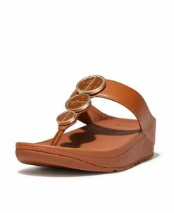 Fitflop Women's Halo Metallic Trim Toe Post Sandals