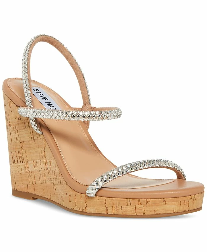 Steve Madden Women's Udell Rhinestone Strappy Wedge Sandals 1 Steve Madden Women's Udell Rhinestone Strappy Wedge Sandals