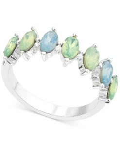 Charter Club Silver-Tone Multicolor Crystal Band Ring, Created For Macy's