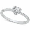 Macy's Diamond Heart Halo Engagement Ring (1/4 Ct. T.w.) In 14k White, Yellow Or Rose Gold