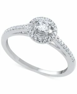 Macy's Diamond Halo Engagement Ring (1/4 Ct. T.w.) In 14k White, Yellow Or Rose Gold