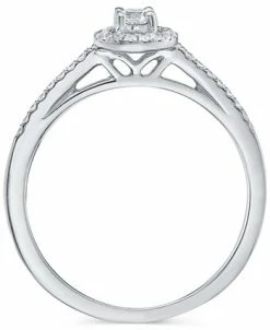 Macy's Diamond Halo Engagement Ring (1/4 Ct. T.w.) In 14k White, Yellow Or Rose Gold -rings shop 23888548 fpx