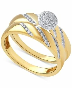 Beautiful Beginnings Diamond Halo Engagement Ring Set In 14k Gold (1/5 Ct. T.w.)
