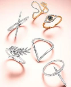 Wrapped Diamond V-Shaped Ring In 10k White Gold (1/6 Ct. T.w.), Created For Macy's 13 Wrapped Diamond V-Shaped Ring In 10k White Gold (1/6 Ct. T.w.), Created For Macy's -rings shop 2794221 fpx