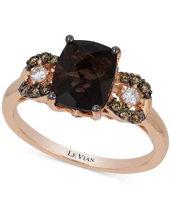 Le Vian ChocolatierĀ® Chocolate Quartz (1-9/10 Ct. T.w.) And Diamond (1/5 Ct. T.w.) Ring In 14k Rose Gold, Created For Macy's