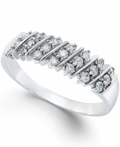 Macy's Diamond Multi-Row Band (1/5 Ct. T.w.) In 10K White, Yellow Or Rose Gold
