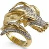 Macy's Diamond Dragon Bypass Ring (1 Ct. T.w.) In 14k Gold-Plated Sterling Silver