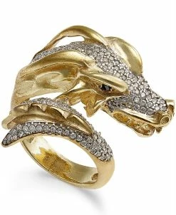 Macy's Diamond Dragon Bypass Ring (1 Ct. T.w.) In 14k Gold-Plated Sterling Silver