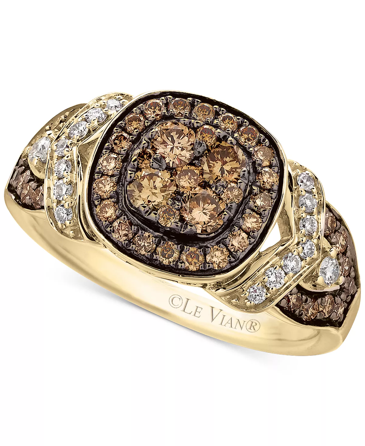 Le Vian Chocolatier® Framed Clusters™ Diamond Ring (9/10 Ct. T.w.) In 14k Gold 1 Le Vian Chocolatier® Framed Clusters™ Diamond Ring (9/10 Ct. T.w.) In 14k Gold