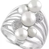 EFFY Collection ® Cultured Freshwater Pearl (4mm-6.5mm) And Diamond Accent Ring In Sterling Silver