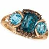 Le Vian Chocolatier Blue Topaz (2-5/8 Ct. T.w.) And Diamond (1/5 Ct. T.w.) Ring In 14k Rose Gold, Created For Macy's