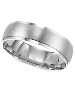 Macy's 14k White Gold Brushed Finish Wedding Band