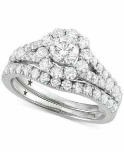 Macy's Diamond Halo Bridal Set (2 Ct. T.w.) In 14k White Gold