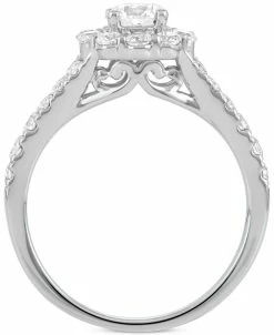Macy's Diamond Halo Bridal Set (2 Ct. T.w.) In 14k White Gold -rings shop 9026006 fpx