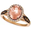 Le Vian Chocolatier® Peach Morganite™ (1-3/4 Ct. T.w.) & Diamond (3/8 Ct. T.w.) Ring In 14k Rose Gold