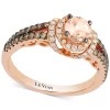 Le Vian Chocolatier® Peach Morganite™ (1/3 Ct. T.w.) & Diamond (1/2 Ct. T.w.) Ring In 14k Rose Gold