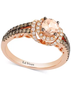 Le Vian Chocolatier® Peach Morganite™ (1/3 Ct. T.w.) & Diamond (1/2 Ct. T.w.) Ring In 14k Rose Gold
