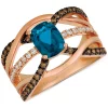 Le Vian Nude™ Deep Sea Blue Topaz™ (1-3/8 Ct. T.w.) & Diamond (1/2 Ct. T.w.) Ring In 14k Rose Gold