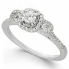 Macy's Diamond Triple Halo Engagement Ring (1/2 Ct. T.w.) In 14k White Gold