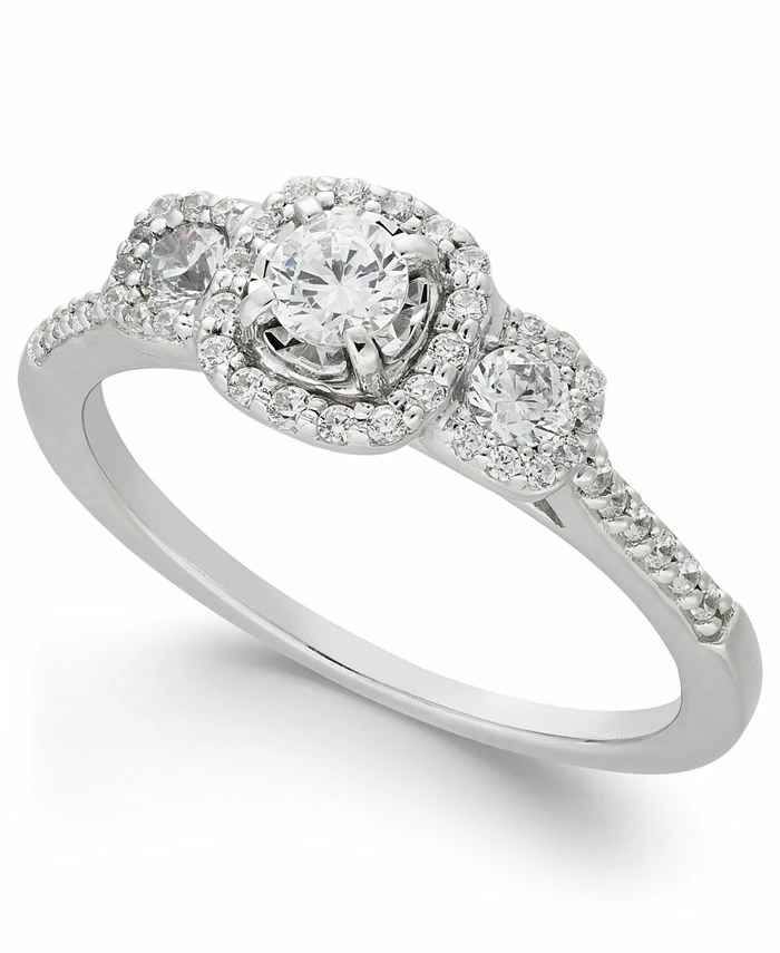 Macy's Diamond Triple Halo Engagement Ring (1/2 Ct. T.w.) In 14k White Gold 1 Macy's Diamond Triple Halo Engagement Ring (1/2 Ct. T.w.) In 14k White Gold