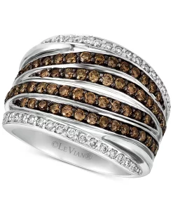 Le Vian Chocolatier® Diamond Multi-Row Statement Ring (1-1/4 Ct. T.w.) In 14k White Gold